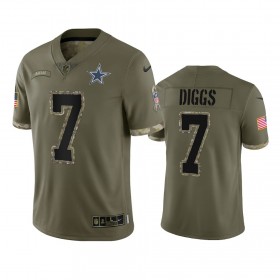 Tröjor Dallas Cowboys Trevon Diggs 7 Olive 2022 Salute To Service Limited - Män